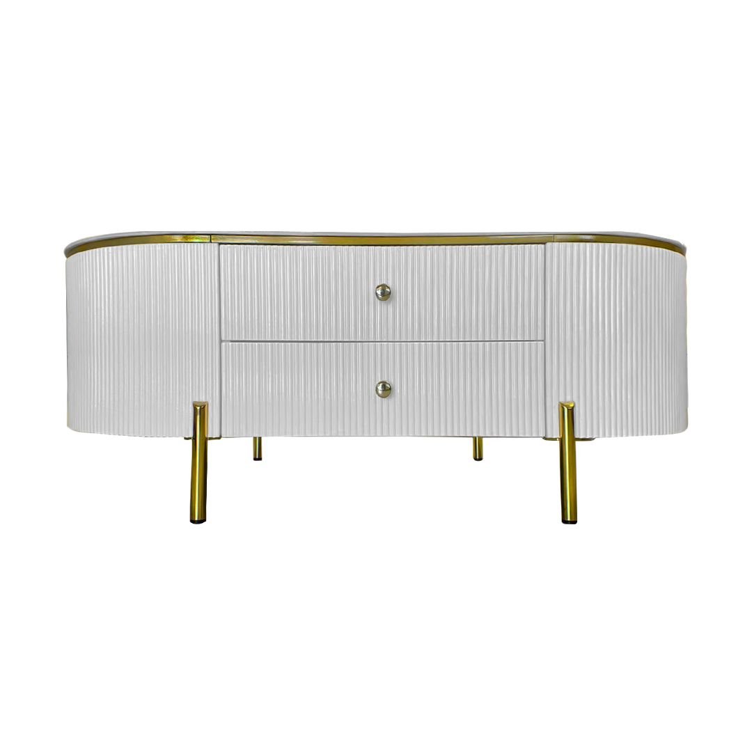 Marble Coffee Table-White Gold (1) Marble Coffee Table-White Gold - Image 1