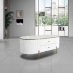 Marble Coffee Table-White Gold - Image 2