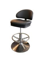 Modern Adjustable Bar Chair with Curved Backrest & Chrome Base