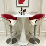Modern Adjustable Height Elevating High Foot Premium Barchair Set of 2 - Image 5