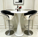 Modern Adjustable Height Elevating High Foot Premium Barchair Set of 2 - Image 2