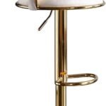 Modern Adjustable Velvet Wave Hollow Barstools - Cream