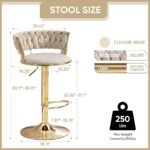 Modern Adjustable Velvet Wave Hollow Barstools - Cream - Image 4