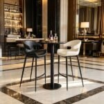 Modern Curved-Back Faux Leather Bar Stool - Set of 2 - Image 3