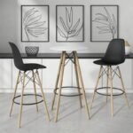 Modern Eiffel-Style Counter Bar Stools - Set of 2 - 25.5" - Image 3