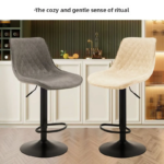 Modern Luxury Comfortable Swivel Bar Stool Chair Adjustable Height - Image 8