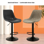Modern Luxury Comfortable Swivel Bar Stool Chair Adjustable Height - Image 3