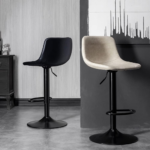 Modern Swivel Bar Stool with Adjustable Height Back and Footrest - Image 11