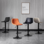 Modern Swivel Bar Stool with Adjustable Height Back and Footrest - Image 2