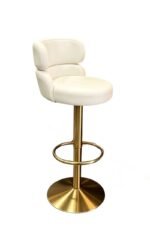 Modern Velvet Bar Chair With Height Adjustment And 360-Degree Swivel - Image 3