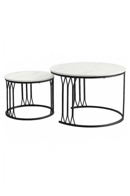 Nesting Coffee Table Set 2Piece Modern Center Tables for Home 1 Peck