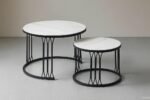Nesting Coffee Table Set 2Piece Modern Center Tables for Home 1 Peck - Image 8