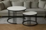 Nesting Coffee Table Set 2Piece Modern Center Tables for Home 1 Peck - Image 6