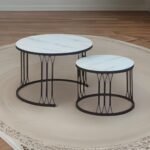 Nesting Coffee Table Set 2Piece Modern Center Tables for Home 1 Peck - Image 4