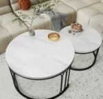 Nesting Coffee Table Set 2Piece Modern Center Tables for Home 1 Peck - Image 7