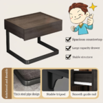 Nightstand Bedside Bedroom Table Side Storage Table With Drawer Silent - Image 3