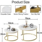 Round Coffee Table Nesting Coffee End Tables Stacking Side Tables - Set of 2 - Image 5