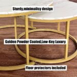 Round Coffee Table Nesting Coffee End Tables Stacking Side Tables - Set of 2 - Image 6