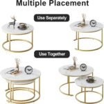 Round Coffee Table Nesting Coffee End Tables Stacking Side Tables - Set of 2 - Image 5