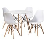 Round Coffee Table with 4 Chairs