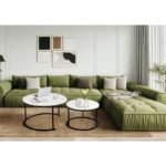 Round Nesting Coffee Table Set of 2, End Side Table with Sturdy Metal Frame - Image 4