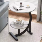 Round Side Table Double Layer Small Coffee Table - Image 8