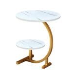Round Side Table Double Layer Small Coffee Table - Image 10