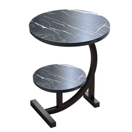 Round Side Table Double Layer Small Coffee Table