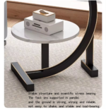 Round Side Table Double Layer Small Coffee Table - Image 2