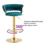 Set of 2 Velvet Swivel Luxury Bar Stools - HZ882 - Image 10