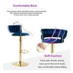 Set of 2 Velvet Swivel Luxury Bar Stools - HZ882 - Image 6