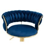 Set of 2 Velvet Swivel Luxury Bar Stools - HZ882 - Image 7
