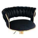 Set of 2 Velvet Swivel Luxury Bar Stools - HZ882 - Image 3