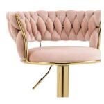 Set of 2 Velvet Swivel Luxury Bar Stools - HZ882 - Image 19