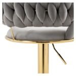 Set of 2 Velvet Swivel Luxury Bar Stools - HZ882 - Image 15