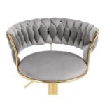Set of 2 Velvet Swivel Luxury Bar Stools - HZ882 - Image 16
