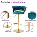 Set of 2 Velvet Swivel Luxury Bar Stools - HZ882 - Image 11