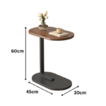 Sturdy Wooden Oval Coffee Table With C- Shape Metal Frame HB-36 - Image 3