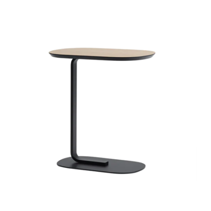 Sturdy Wooden Oval Coffee Table With C- Shape Metal Frame HB-36