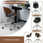 Stylish Wooden and PU Leather Office Desk Chairs - Image 3
