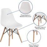 Modern Style Dining Chair Shell Plastic Chair with wooden legs - Set of 4 - Image 15
