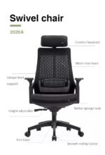 Mid-Back Executive Ergonomic Height Adjustable Office Chair - Black - Image 2