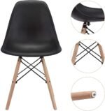Modern Style Dining Chair Shell Plastic Chair with wooden legs - Set of 4 - Image 3