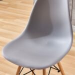 Modern Style Dining Chair Shell Plastic Chair with wooden legs - Set of 4 - Image 7