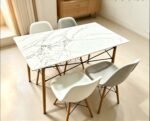 5 in 1 Nordic Design Rectangular Dining Table and Chairs Set - Image 2