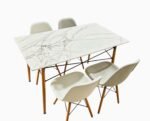 5 in 1 Nordic Design Rectangular Dining Table and Chairs Set