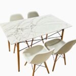 5 in 1 Nordic Design Rectangular Dining Table and Chairs Set