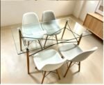 Glass Dining Table with 4 Dining Chairs - Image 5