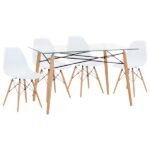 Glass Dining Table with 4 Dining Chairs - Image 3