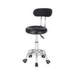Modern PU Leather Swivel Round Adjustable Height Salon Stool with Foot Rest